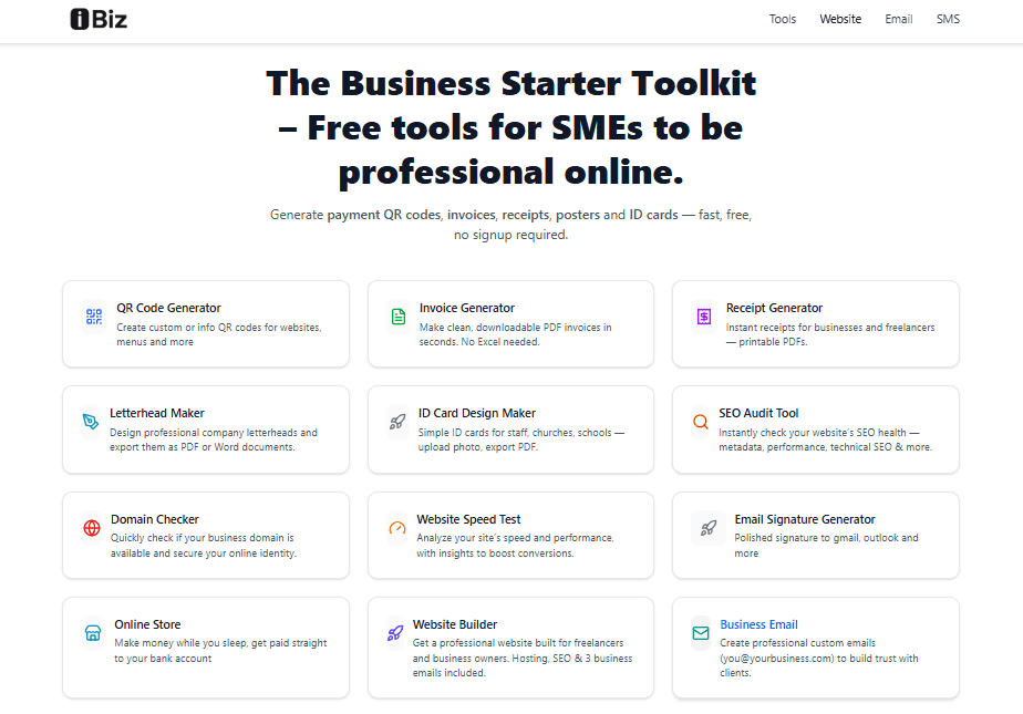 iBiz Business Suite Dashboard
